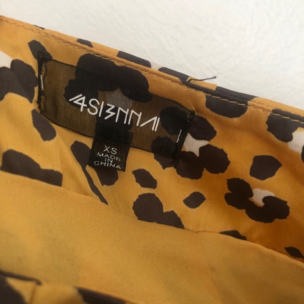 Cheetah leopard silk skirt yellow - Picture 5 of 6